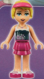 LEGO frnd083 Friends Stephanie, Magenta Layered Skirt, Dark Blue Top, Hair with Visor