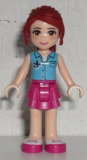 LEGO frnd098 Friends Mia, Magenta Layered Skirt, Medium Azure Top with Cross Logo