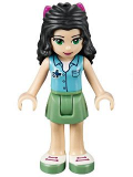 LEGO frnd099 Friends Emma, Sand Green Skirt, Medium Azure Top with Cross Logo, Magenta Bow