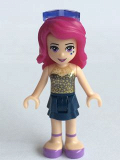 LEGO frnd118 Friends Livi, Dark Blue Layered Skirt, Gold Sequined Halter Top, Sunglasses