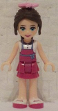LEGO frnd142 Friends Naomi, Magenta Layered Skirt, White Top with Magenta Apron, Bright Pink Flower