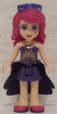 LEGO frnd146 Friends Livi, Dark Purple Skirt, Dark Purple Top with Gold Stars Pattern, Dark Purple Cloth Skirt with Gold Stars, Sunglasses