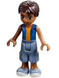 LEGO frnd196 Friends Robert, Sand Blue Long Shorts, Blue Sleeveless Hoodie