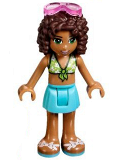 LEGO frnd197 Friends Andrea, Medium Azure Skirt, Lime Swimsuit Top, Sunglasses