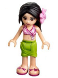 LEGO frnd199 Friends Martina, Lime Wrap Skirt, Dark Pink and White Swimsuit Top, Bright Pink Flower