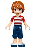 LEGO frnd214 Friends Julian, Dark Blue Cropped Trousers, Red Striped Top (41320)
