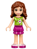 LEGO frnd215 Friends Olivia, Magenta Layered Skirt, Lime Top with Heart Electron Orbitals Pattern (41320)
