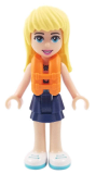 LEGO frnd246 Friends Stephanie, Dark Blue Layered Skirt, Medium Azure and Dark Purple Top, Life Jacket