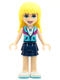 LEGO frnd256a Friends Stephanie, Dark Blue Layered Skirt, Medium Azure and Dark Purple Jacket, Tan Neckline