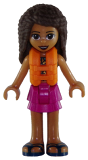 LEGO frnd264 Friends Andrea, Magenta Layered Skirt, Dark Turquoise and Gold Top, Life Jacket