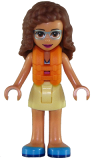 LEGO frnd266 Friends Olivia, Bright Light Yellow Skirt, Dark Pink and Dark Azure Swimsuit Top, Life Jacket