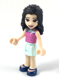 LEGO frnd270 Friends Emma, Dark Pink Top with Dots, Light Aqua Skirt, Dark Blue Shoes