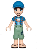 LEGO frnd272 Friends Zack, Sand Green Cropped Trousers, Blue Shirt over Medium Blue T-Shirt, Blue Cap with Hole (41350)