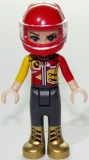 LEGO frnd278 Friends Vicky, Trousers with Metallic Gold Boots, Red and Yellow Racing Jacket, Helmet
