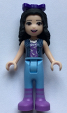 LEGO frnd329 Friends Emma, Medium Lavender Top with White Birds, Sand Blue Vest, Medium Light Blue Trousers, Bow