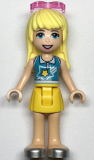 LEGO frnd334 Friends Stephanie, Yellow Skirt, Medium Azure and White Top, Sunglasses