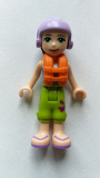 LEGO frnd337 Friends Mia, Lime Cropped Trousers,  Medium Blue Top with 3 Butterflies, Lavender Ski Helmet with Dark Red Hair, Life Jacket