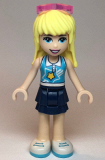 LEGO frnd345 Friends Stephanie, Dark Blue Layered Skirt, Medium Azure and White Top, Sunglasses