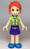 LEGO frnd349 Friends Mia, Purple Shorts, Lime Jacket Top, Red Hair