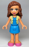 LEGO frnd351 Friends Olivia, Dark Azure Skirt and Top with Bright Light Yellow Vest, Dark Pink Shoes