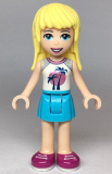 LEGO frnd353 Friends Stephanie, Medium Azure Skirt, White Top with Palm Trees