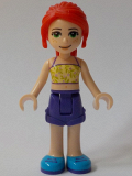 LEGO frnd384 Friends Mia, Dark Purple Shorts, Yellowish Green Top with Vines