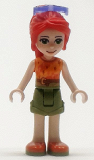 LEGO frnd388 Friends Mia, Olive Shorts, Orange and Bright Light Orange Top, Orange Shoes, Sunglasses
