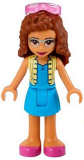 LEGO frnd404 Friends Olivia, Dark Azure Skirt and Top with Bright Light Yellow Vest, Dark Pink Shoes, Sunglasses