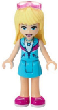 LEGO frnd405 Friends Stephanie, Medium Azure Layered Skirt, Medium Azure and Dark Purple Jacket, Sunglasses