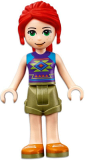 LEGO frnd409 Friends Mia, Olive Green Shorts, Dark Purple Top with Diamonds and Triangles