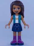LEGO frnd415 Friends Andrea, Dark Blue Skirt, Dark Turquoise Jacket over White Top with Crown