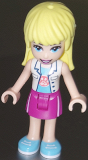 LEGO frnd420 Friends Stephanie, Magenta Skirt, White Top with Paw Print Undershirt