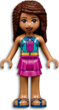 LEGO frnd444 Friends Andrea, Dark Turquoise Halter Top with Magenta Stripes and Dots, Magenta Skirt