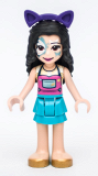 LEGO frnd449 Friends Emma, Medium Azure Skirt, Gold Shoes, Butterfly Face Paint, Dark Purple Cat Ears