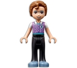 LEGO frnd459 Friends Julian, Black Trousers, Medium Lavender Vest with Medium Azure Trim over White T-Shirt, Sand Blue Shoes
