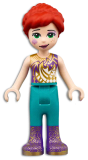 LEGO frnd462 Friends Mia, Dark Purple and Gold Top, Dark Turquoise Pants, Dark Purple Boots with Gold Pattern