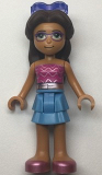 LEGO frnd503 Friends Layla - Medium Blue Skirt, Dark Pink Top with Metallic Pink Belt, Sunglasses
