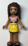 LEGO frnd517 Friends Andrea - Yellow Skirt with Black Hem, Magenta and White Top with Belt