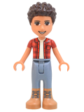 LEGO frnd524 Friends River - Red Checkered Shirt with White Undershirt, Sand Blue Trousers