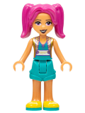 LEGO frnd525 Friends Camila - Dark Turquoise Shorts and Top, Gold Vest, Yellow Shoes