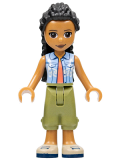 LEGO frnd528 Friends Dr. Makena - Olive Green Trousers, Tan Shoes, Bright Light Blue Vest over Coral Shirt