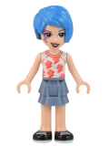 LEGO frnd529 Friends Evelyn - White Sleeveless Shirt, Sand Blue Skirt, Face Paint