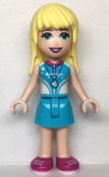 LEGO frnd544 Friends Stephanie - Medium Azure Skirt, White and Medium Azure Top with Magenta Collar