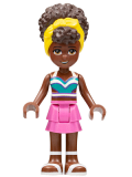 LEGO frnd555 Friends Nandi - White and Dark Turquoise Bikini Top, Dark Pink Skirt, White Sandals, Yellow Head Wrap