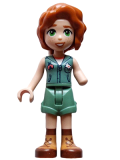 LEGO frnd598 Friends Autumn - Sand Green Vest over White Shirt, Sand Green Shorts, Nougat and Reddish Brown Boots