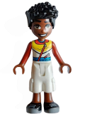 LEGO frnd599 Friends Zac - Red, White, and Yellow Hoodie with Zippers, White Trousers Cropped Large Pockets, Black Shoes
