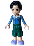 LEGO frnd611 Friends Niko - Sand Blue Jacket, Blue Shirt, Dark Green Trousers Cropped Large Pockets, Lavender Shoes