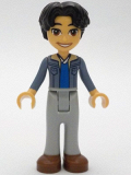 LEGO frnd625 Friends Niko - Sand Blue Jacket, Light Bluish Gray Trousers, Reddish Brown Shoes