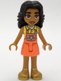 LEGO frnd626 Friends Adi - Coral Overalls Skirt, Bright Light Yellow Shirt