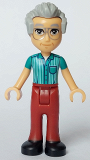 LEGO frnd635 Friends Stanley - Dark Turquoise Shirt, Dark Red Trousers, Black Shoes, Silver Glasses